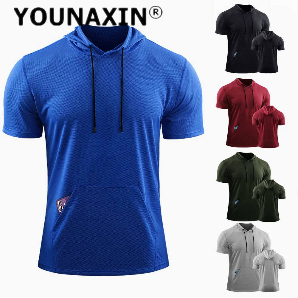 Men's Hooded Basketball Sportswear Running Loose Fitness T-shirt With Pocket Short-sleeved Cycling Training Top M L XL 2XL 3XL
Men's Hooded Basketball Sportswear Running Loose Fitness T-shirt With Pocket Short-sleeved Cycling Training Top M L XL 2XL 3XL