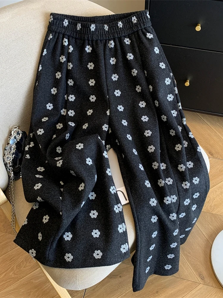 High Waist Wide Leg Pants Thick Woolen Fabric Loose Feelings Women's Winter Fashion Commute Style Pocket Detail Trousers
High Waist Wide Leg Pants Thick Woolen Fabric Loose Feelings Women's Winter Fashion Commute Style Pocket Detail Trousers