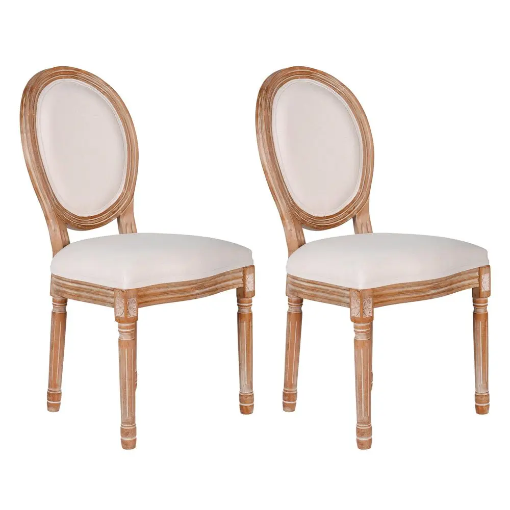 Dining Chairs Set of 2 Beige Fabric Square Back with Solid Wood Legs and Frame for French Country Kitchen Dining Room
Dining Chairs Set of 2 Beige Fabric Square Back with Solid Wood Legs and Frame for French Country Kitchen Dining Room