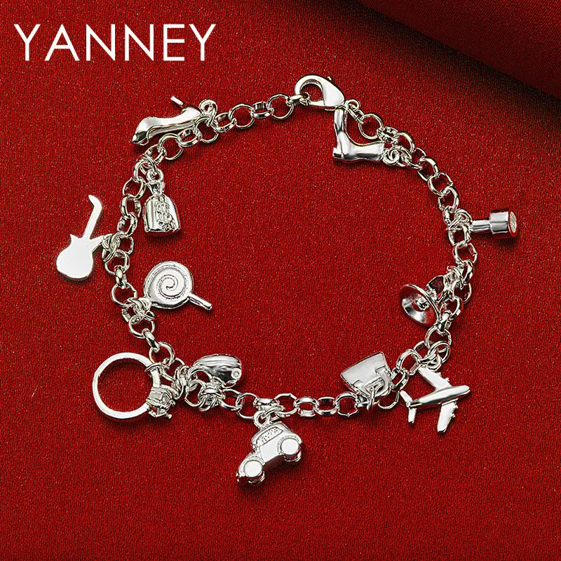 925 Sterling Silver Fine 8 Inches FIne Aircraft/Car Zircon Bracelet For Women Fashion Wedding Party Gifts Jewelry Accessories
925 Sterling Silver Fine 8 Inches FIne Aircraft/Car Zircon Bracelet For Women Fashion Wedding Party Gifts Jewelry Accessories
