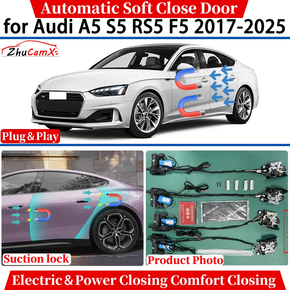 ZhuCamX для Audi A5 S5 RS5 F5 2017-2025 Автоматическое мягкое закрытие двери Электрическая мощность Комфортное закрытие Система блокировки всасывания
ZhuCamX для Audi A5 S5 RS5 F5 2017-2025 Автоматическое мягкое закрытие двери Электрическая мощность Комфортное закрытие Система блокировки всасывания