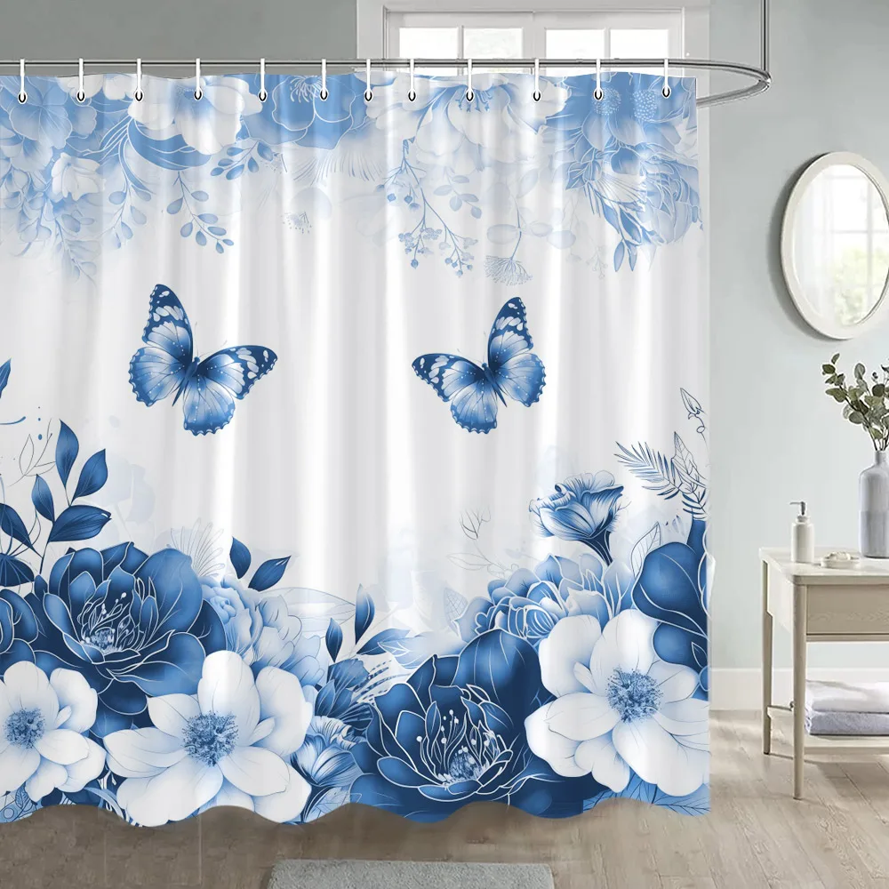 Blue Butterfly Floral Shower Curtains Watercolour Flowers Plant Bath Curtain Polyester Fabric Home Bathroom Bathtub Decoration
Blue Butterfly Floral Shower Curtains Watercolour Flowers Plant Bath Curtain Polyester Fabric Home Bathroom Bathtub Decoration