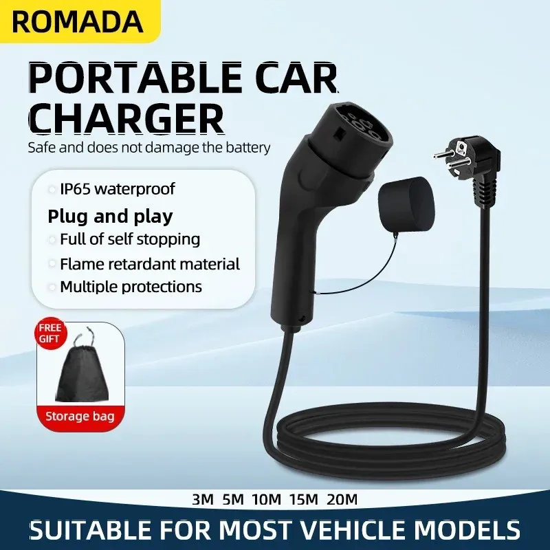 Portable 3.5KW 16A Plug And Play EV Charger 5M 10M Cable Type2 IEC62196 EVSE EU Plug Wallbox Adapter For Electric Vehicle
Portable 3.5KW 16A Plug And Play EV Charger 5M 10M Cable Type2 IEC62196 EVSE EU Plug Wallbox Adapter For Electric Vehicle