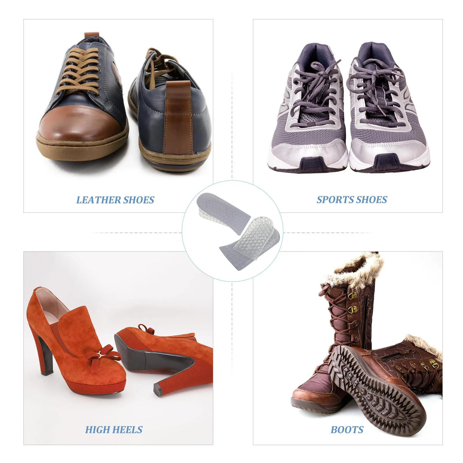 2Pairs Height Lift Insoles Invisible Heel Lift Shock Absorption Breathable Silicone Shoe Pads Comfortable Lightweight Increase
2Pairs Height Lift Insoles Invisible Heel Lift Shock Absorption Breathable Silicone Shoe Pads Comfortable Lightweight Increase