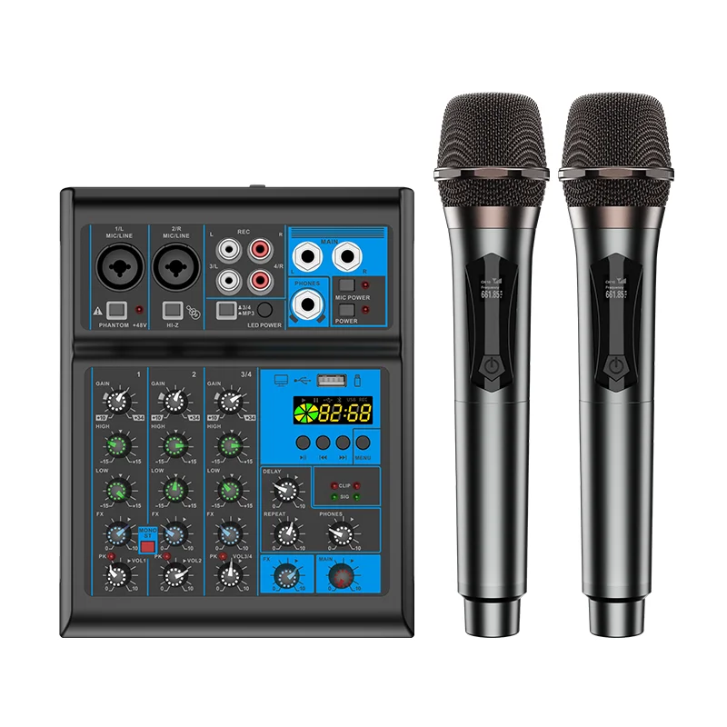 The live audio mixer is equipped with built-in microphones and wireless microphones. It is suitable for home gatherings, perform
The live audio mixer is equipped with built-in microphones and wireless microphones. It is suitable for home gatherings, perform