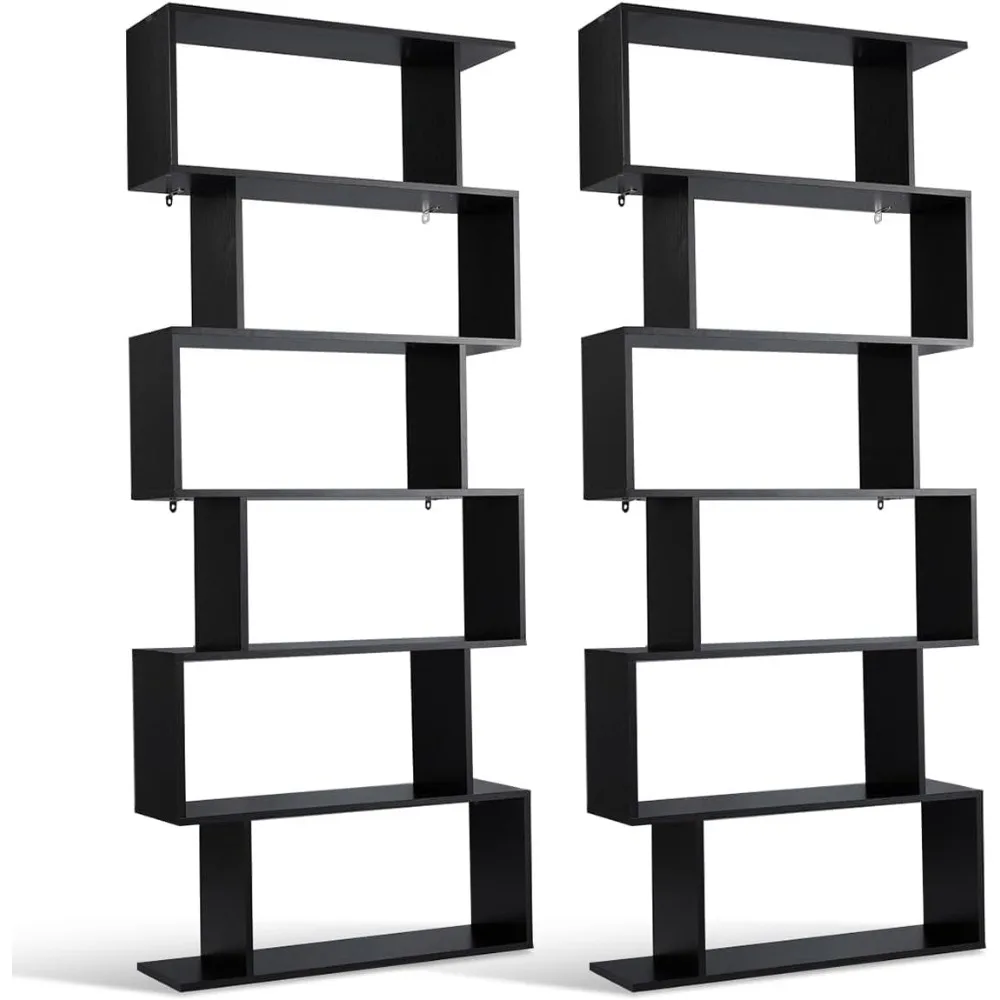 6-Tier Geometric Bookcase, Modern S-Shaped Storage Display Bookshelf for Living Room, Anti-Toppling Device, Home Office Wooden
6-Tier Geometric Bookcase, Modern S-Shaped Storage Display Bookshelf for Living Room, Anti-Toppling Device, Home Office Wooden