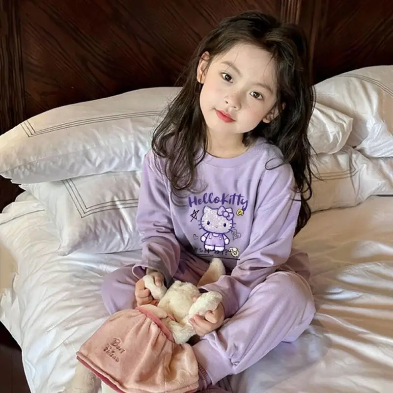 Sanrio Hello Kitty Girls Pajamas Kawaii Cartoon Autumn and Winter Leisure Long Sleeves Long Pants Keep Warm Homewear Set New
Sanrio Hello Kitty Girls Pajamas Kawaii Cartoon Autumn and Winter Leisure Long Sleeves Long Pants Keep Warm Homewear Set New