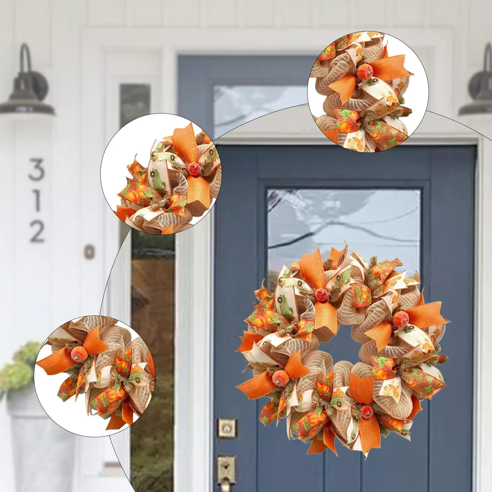 Fall Wreath Wall Hanging Ornament Pumpkins Berries Thanksgiving Day Decoration Harvest Wreath for Wall Home Cafe Porch Window
Fall Wreath Wall Hanging Ornament Pumpkins Berries Thanksgiving Day Decoration Harvest Wreath for Wall Home Cafe Porch Window