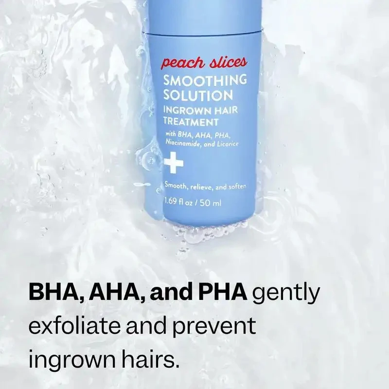 Specialized Ingrown Hair Relief to Unblock Pores, Soothe Skin & Restore Silky Peach & Lily x Peach Slices Smoothing Treatment
Specialized Ingrown Hair Relief to Unblock Pores, Soothe Skin & Restore Silky Peach & Lily x Peach Slices Smoothing Treatment