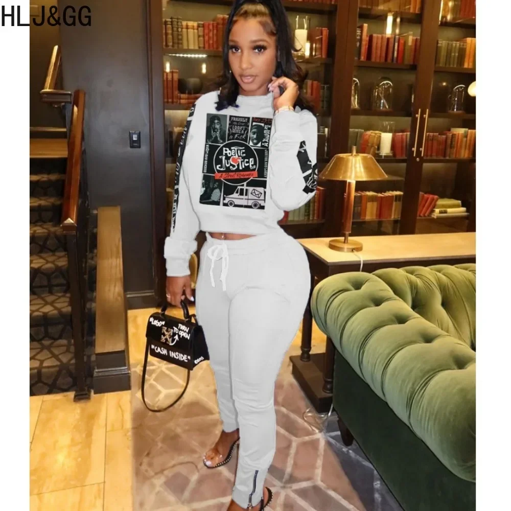 HLJ&GG White Autumn Casual Pattern Print Two Piece Sets Women Round Neck Long Sleeve Top+Jogger Pants Outfits Female Tracksuits
HLJ&GG White Autumn Casual Pattern Print Two Piece Sets Women Round Neck Long Sleeve Top+Jogger Pants Outfits Female Tracksuits