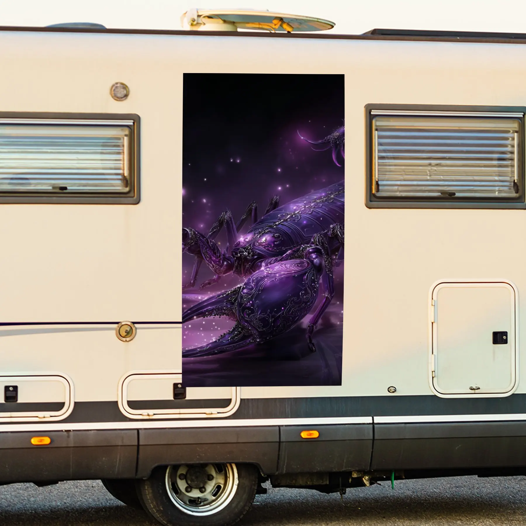 Mysterious Purple Scorpion,Waterproof Vinyl Decal for RV Side, Self - Adhesive Stickers to Decorate & Protect RV Body, Perfect P
Mysterious Purple Scorpion,Waterproof Vinyl Decal for RV Side, Self - Adhesive Stickers to Decorate & Protect RV Body, Perfect P