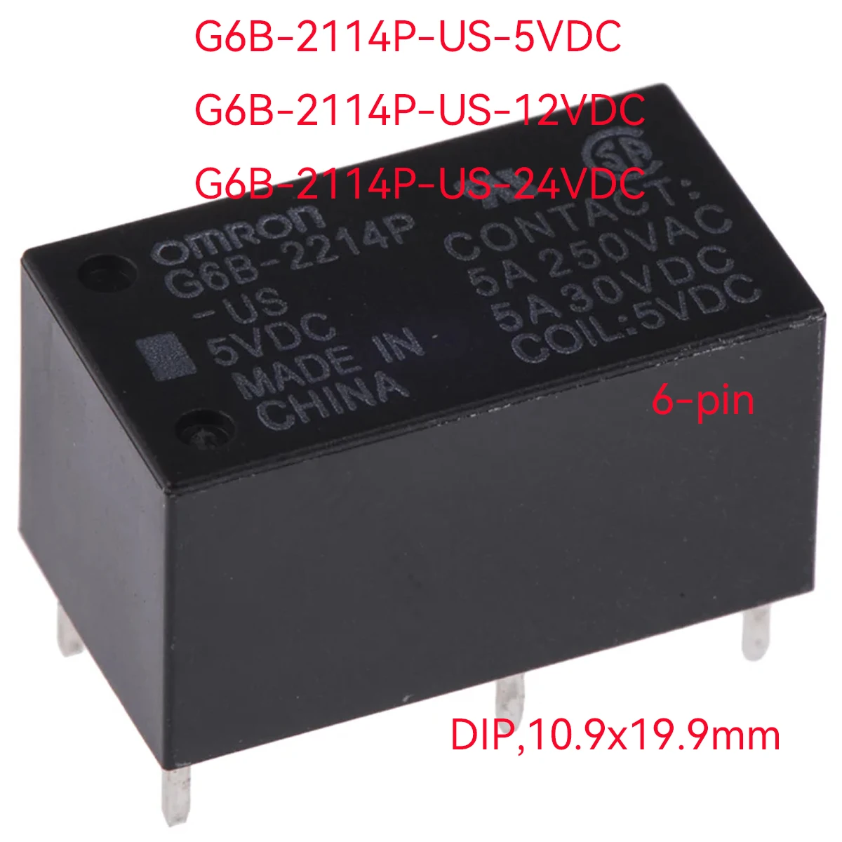 5 шт. оригинальные G6B-2114P-US-5VDC G6B-2114P-US DC5V G6B-2114P-US-12VDC DC12V G6B-2114P-US-24VDC DC24V РЕЛЕ DPST 5A 6-контактный THT
5 шт. оригинальные G6B-2114P-US-5VDC G6B-2114P-US DC5V G6B-2114P-US-12VDC DC12V G6B-2114P-US-24VDC DC24V РЕЛЕ DPST 5A 6-контактный THT
