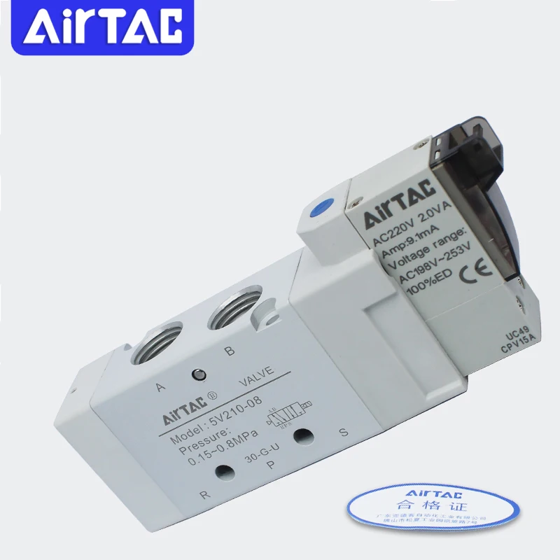 AirTac New 5V110-06A/B/C/F/5V210-08 310-10 Solenoid Valve Original 5V Series Pneumatic Air Control Valve
AirTac New 5V110-06A/B/C/F/5V210-08 310-10 Solenoid Valve Original 5V Series Pneumatic Air Control Valve