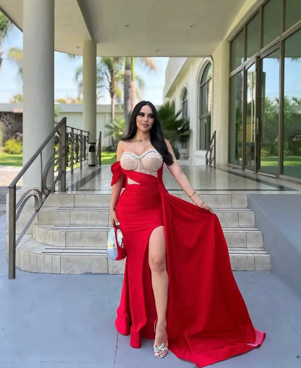 CustomizedCustomized Exquisite Jersey Straight One Shoulder Crystal Evening Dresses Strapless Half Sleeves Panel Train Red Prom
CustomizedCustomized Exquisite Jersey Straight One Shoulder Crystal Evening Dresses Strapless Half Sleeves Panel Train Red Prom