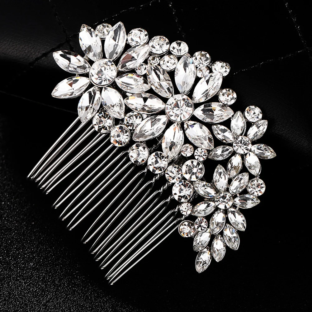 Luxurious Silver Rhinestone Bridal Hair Comb Alloy Crystal Artificial Flower Wedding Headpiece Bride Hair Decoration
Luxurious Silver Rhinestone Bridal Hair Comb Alloy Crystal Artificial Flower Wedding Headpiece Bride Hair Decoration