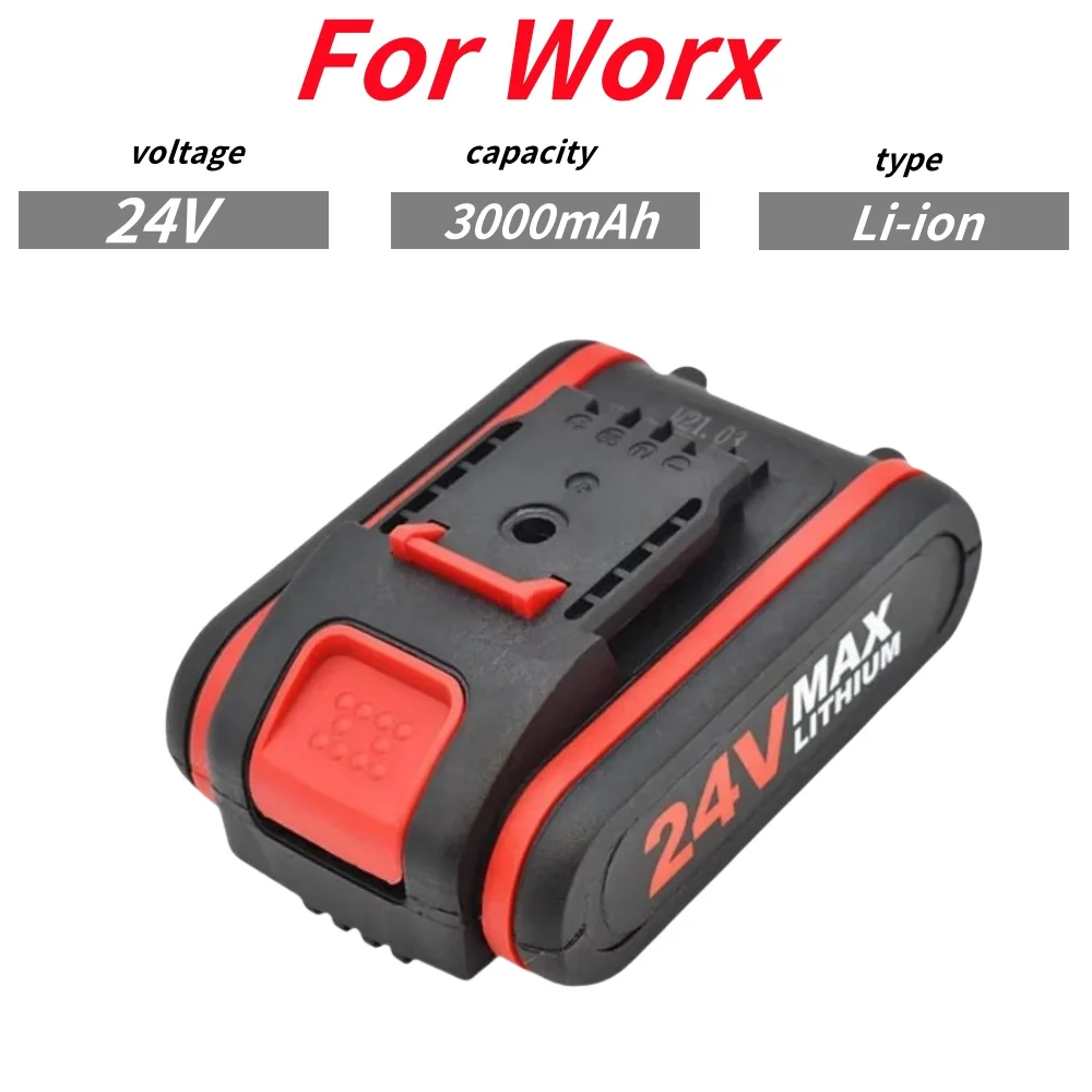 3000mAh 24V For Worx Cordless Rechargeable Batteries Replacement Parts, Impact Drills, Electric Scissors Electric Saws.
3000mAh 24V For Worx Cordless Rechargeable Batteries Replacement Parts, Impact Drills, Electric Scissors Electric Saws.