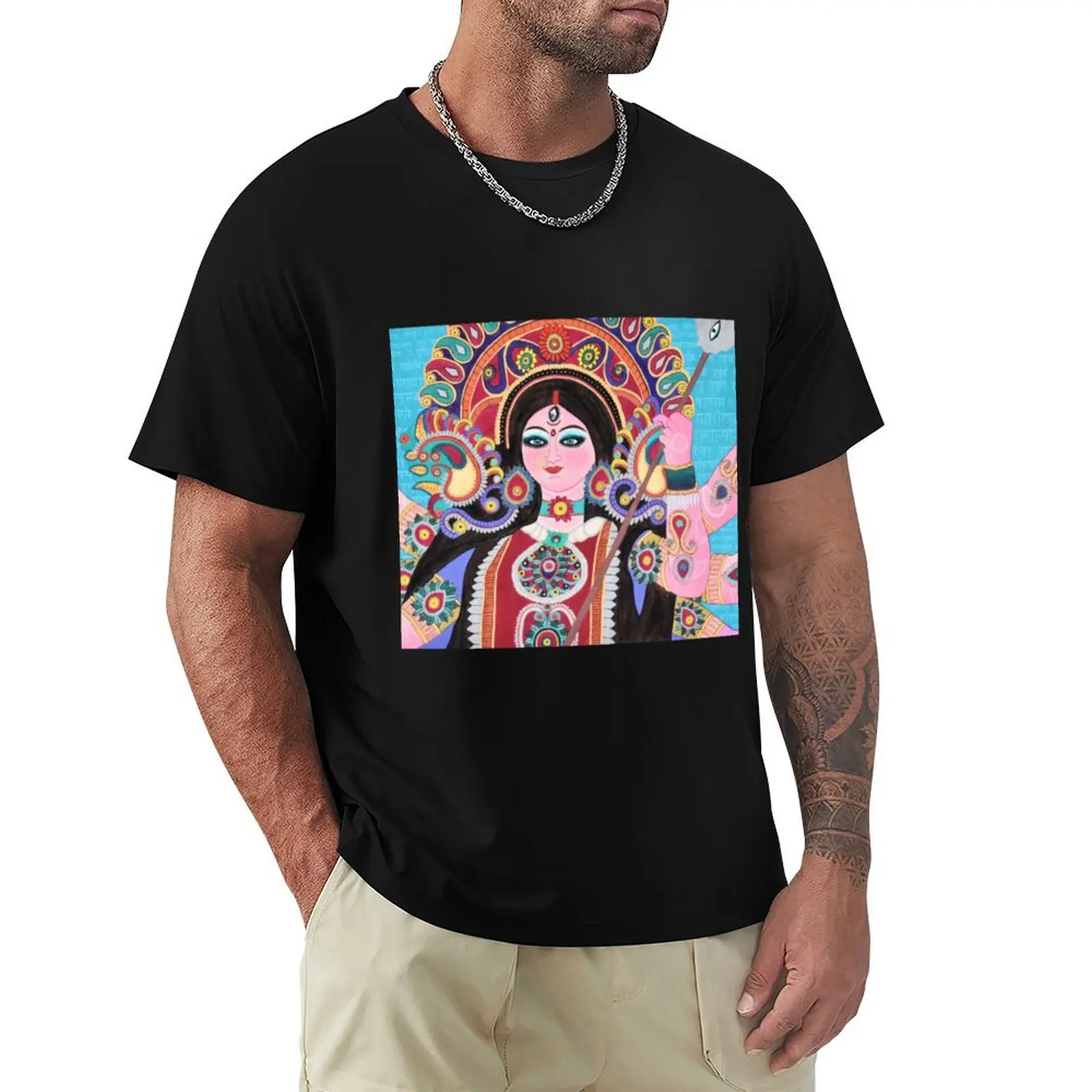 Durga Maa - Hindu Warrior Goddess T-Shirt Soft Casual Short Sleeve Cotton Tee
Durga Maa - Hindu Warrior Goddess T-Shirt Soft Casual Short Sleeve Cotton Tee