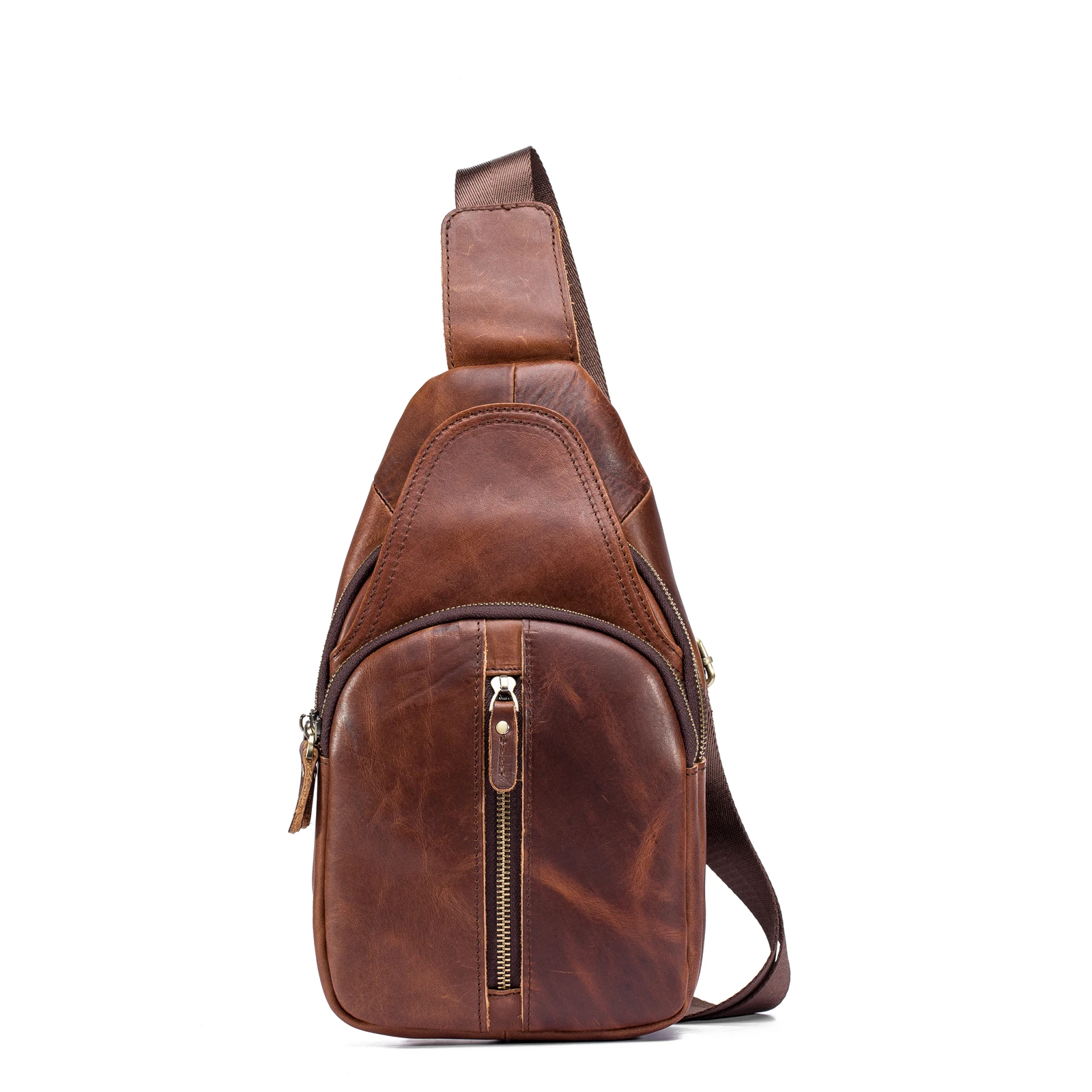 Men Crazy Horse Leather Casual Travel Chest Sling Bag Design Vintage One Shoulder Bag Cross-body Bag Day-pack For Male XB153
Men Crazy Horse Leather Casual Travel Chest Sling Bag Design Vintage One Shoulder Bag Cross-body Bag Day-pack For Male XB153