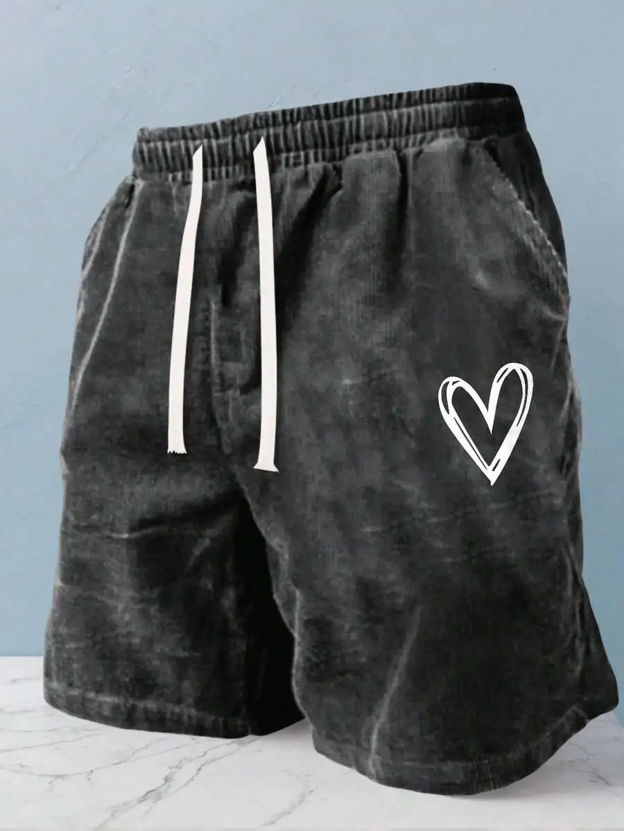 Mens Washed Heart Graphic Shorts Casual Summer Beach Shorts
Mens Washed Heart Graphic Shorts Casual Summer Beach Shorts