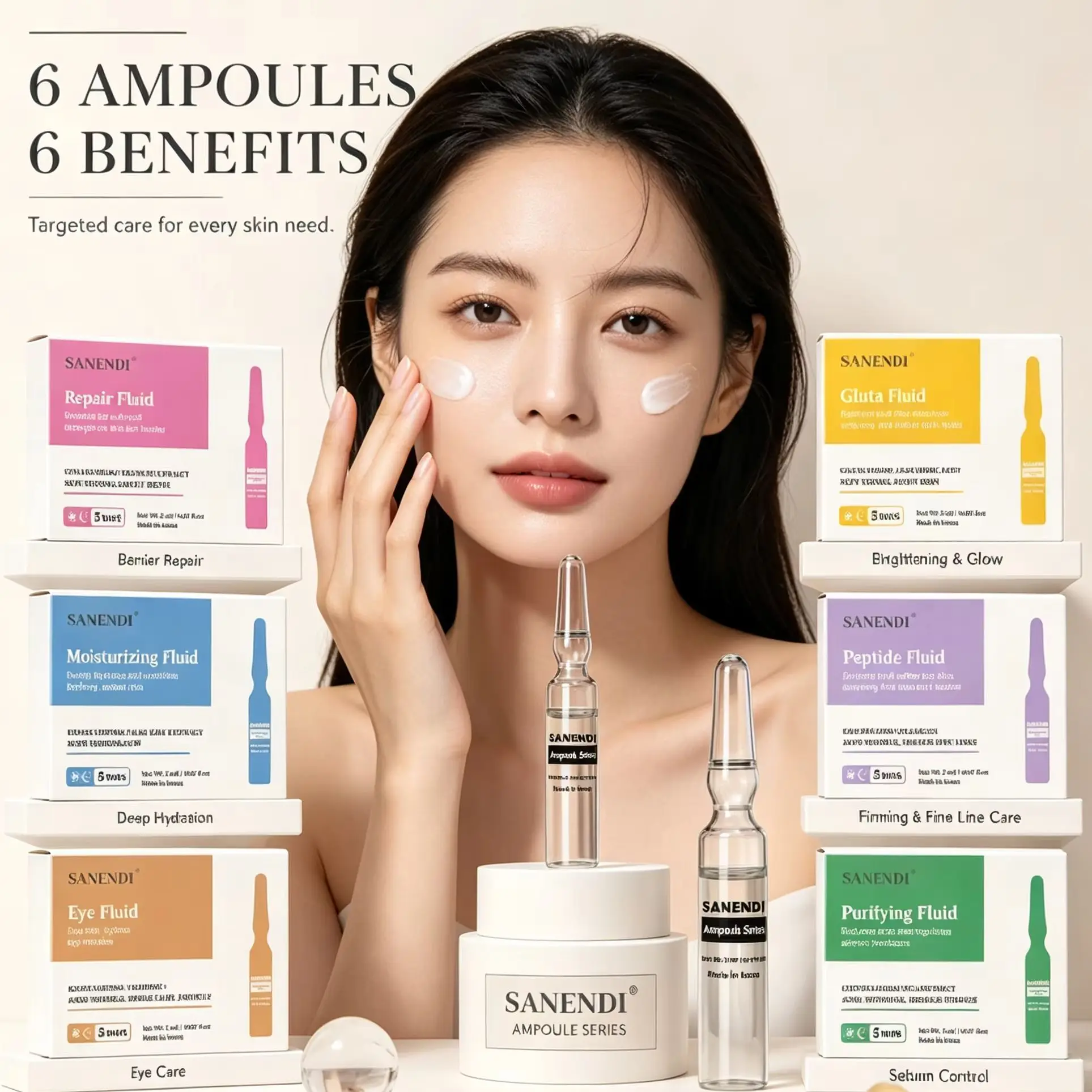 SANENDI Multi-Effect Facial Ampoule Set - Hydrating & Brightening Face Serum for Smooth & Radiant Skin
SANENDI Multi-Effect Facial Ampoule Set - Hydrating & Brightening Face Serum for Smooth & Radiant Skin