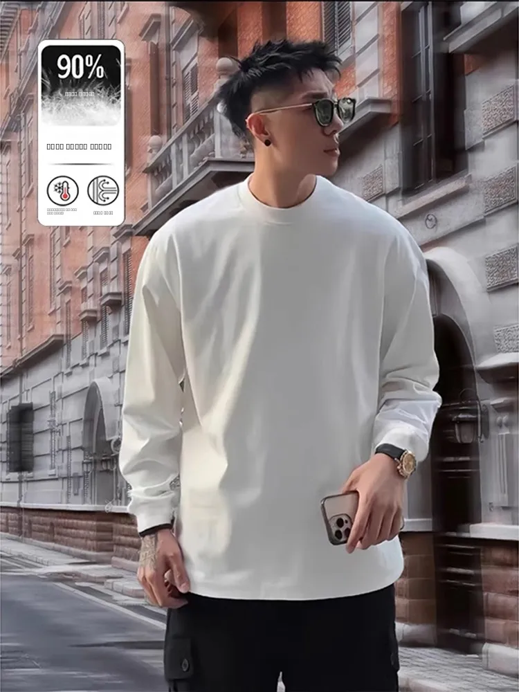 Men's Thiened Long Sve down T-irt Winter Warm Inner Wear White Sweatirt hine Waable Padded Upper Apparel
Men's Thiened Long Sve down T-irt Winter Warm Inner Wear White Sweatirt hine Waable Padded Upper Apparel