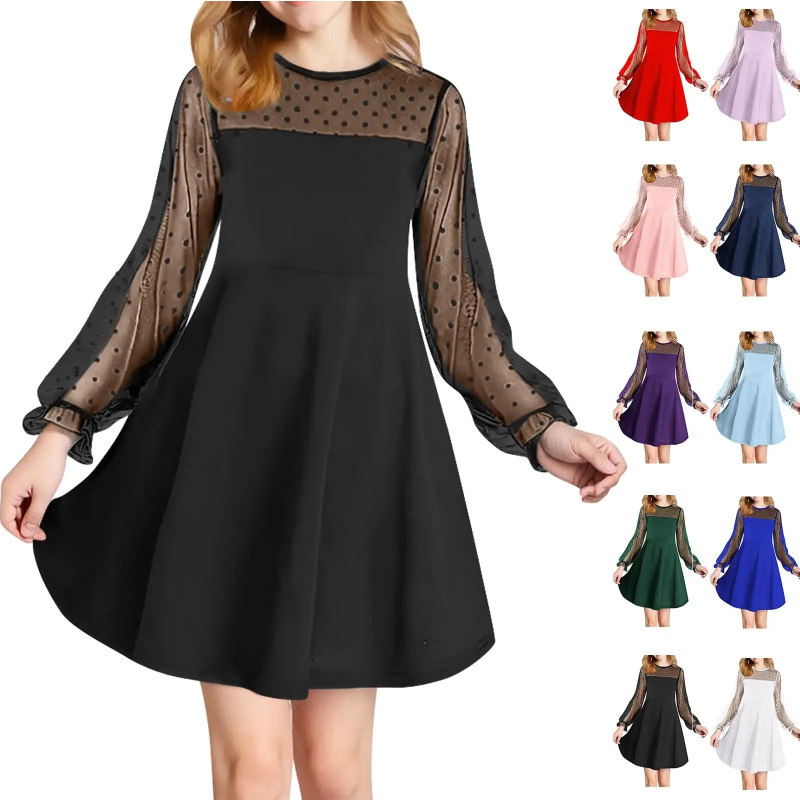 Children Girls' Fashion Lace Long Sleeve Dress Spring Autumn Kids Casual Solid Color Dress Student Girl Cute Princess Dress
Children Girls' Fashion Lace Long Sleeve Dress Spring Autumn Kids Casual Solid Color Dress Student Girl Cute Princess Dress