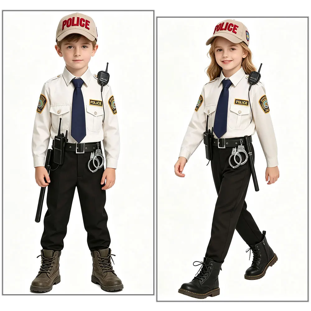 Halloween Career Cop Role Play Uniform Police Officer Outfits for Kids Carnival Cosplay Baby Boy's Sheriff Policeman Costume
Halloween Career Cop Role Play Uniform Police Officer Outfits for Kids Carnival Cosplay Baby Boy's Sheriff Policeman Costume