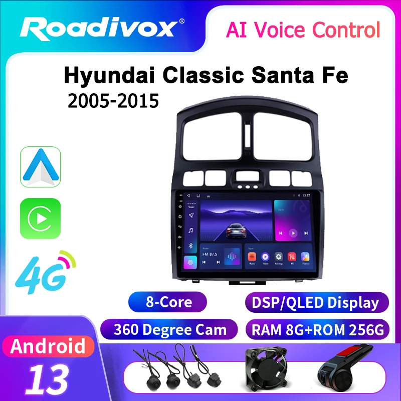 Автомагнитола roadivox на Android для Hyundai Classic Santa Fe 2005, 2015, стерео, GPS-навигация, видео, мультимедийный плеер, магнитофон
Автомагнитола roadivox на Android для Hyundai Classic Santa Fe 2005, 2015, стерео, GPS-навигация, видео, мультимедийный плеер, магнитофон