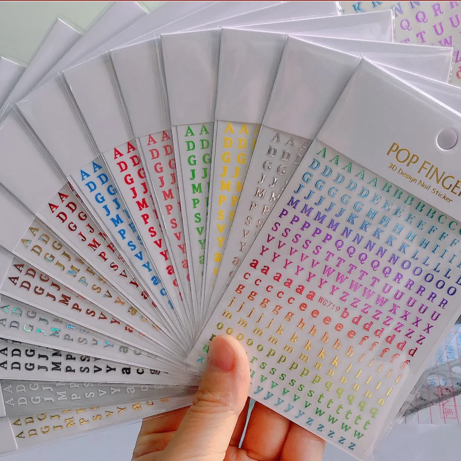 English alphabet nail stickers, antique multi-color English alphabet nail stickers
English alphabet nail stickers, antique multi-color English alphabet nail stickers
