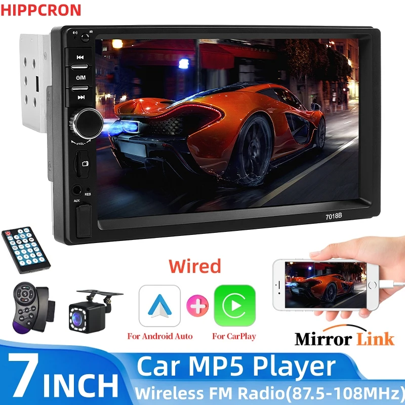 HIPPCRON 1 DIN MP5 Player 7 Inch HD Touch Display Screen Car FM Radio for Carplay and Android Auto Car Universal USB Aux Input
HIPPCRON 1 DIN MP5 Player 7 Inch HD Touch Display Screen Car FM Radio for Carplay and Android Auto Car Universal USB Aux Input