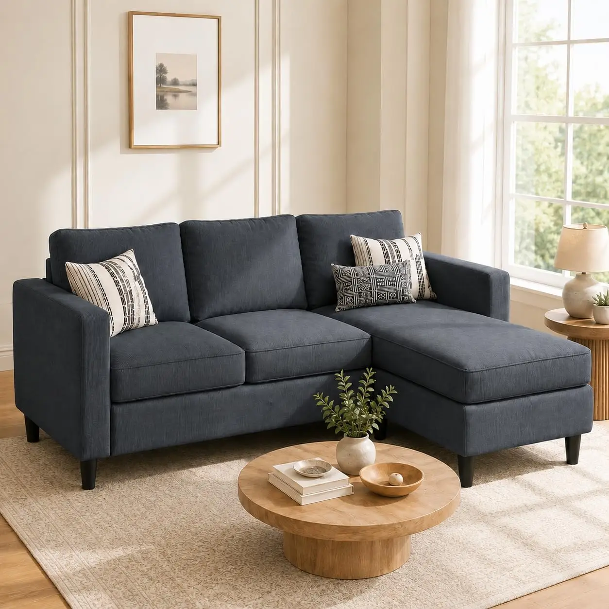 73.6" Convertible Sectional Sofa with Reversible Ottoman, L-Shaped 3-Seater for Small Spaces, Studio Apartment Living Room
73.6" Convertible Sectional Sofa with Reversible Ottoman, L-Shaped 3-Seater for Small Spaces, Studio Apartment Living Room