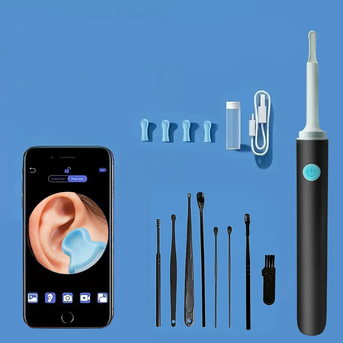 Ear Wax Removal - Earwax Remover Tool with 8 Pcs Ear Set - Ear Canal Cleaner with 1080P Camera -- Ear Camera for iOS & Android
Ear Wax Removal - Earwax Remover Tool with 8 Pcs Ear Set - Ear Canal Cleaner with 1080P Camera -- Ear Camera for iOS & Android