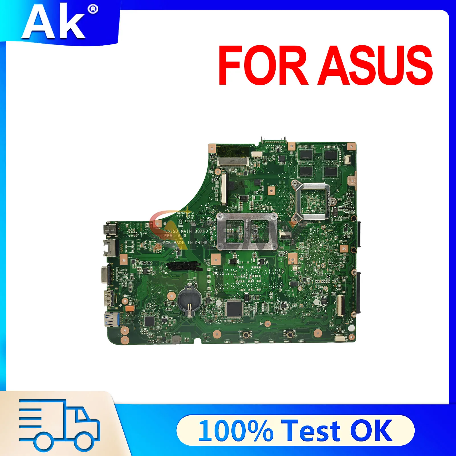 K53SD A53E Mainboard For ASUS P53E K53E A53S K53S Laptop Motherboard i3-2th Gen GT610M 100% Tested OK
K53SD A53E Mainboard For ASUS P53E K53E A53S K53S Laptop Motherboard i3-2th Gen GT610M 100% Tested OK