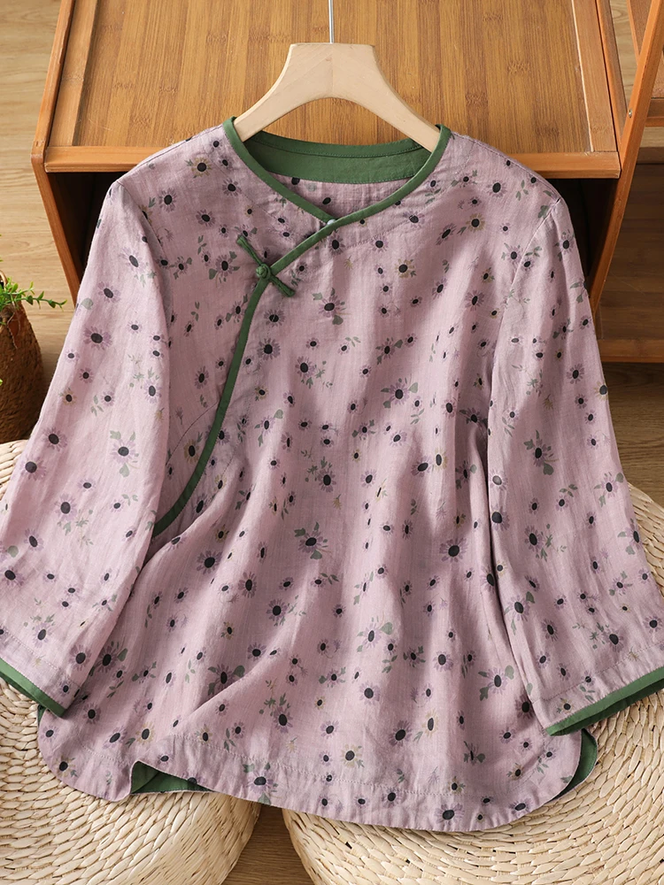 Summer New Vintage Chinese Style Zen Tea Shirt Loose Thin Cotton Linen Printed Women's Large Size Casual Shirt Artistic Commute
Summer New Vintage Chinese Style Zen Tea Shirt Loose Thin Cotton Linen Printed Women's Large Size Casual Shirt Artistic Commute