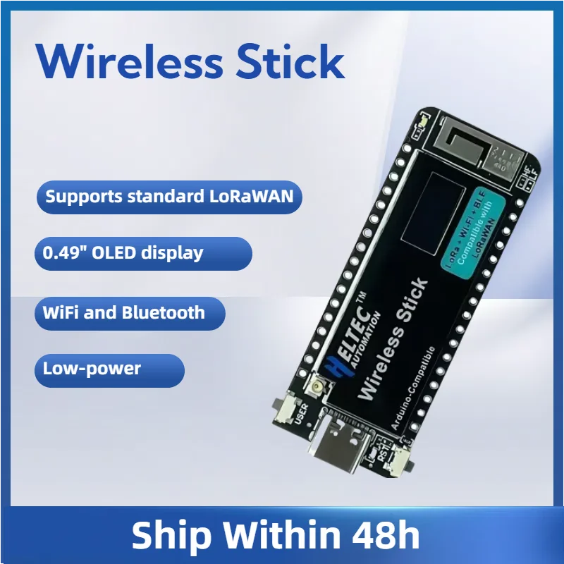 Модуль макетной платы Heltec Meshtastic Wireless Stick ESP32-S3 с чипом SX1262 Bluetooth Wi-Fi для Arduino LoRaWAN
Модуль макетной платы Heltec Meshtastic Wireless Stick ESP32-S3 с чипом SX1262 Bluetooth Wi-Fi для Arduino LoRaWAN