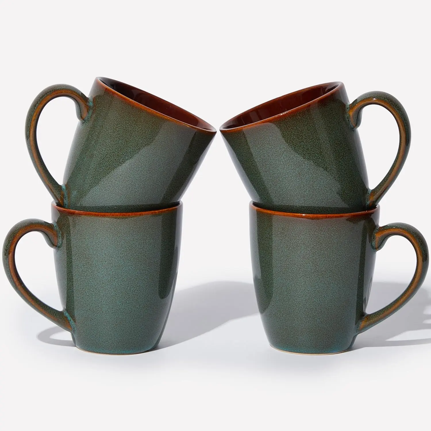 Ceramic Coffee Mugs Set of 4, 14 oz Reactive Glaze Mugs for Latte, Tea, Cappuccino, Dishwasher & Microwave Safe, Brown Green
Ceramic Coffee Mugs Set of 4, 14 oz Reactive Glaze Mugs for Latte, Tea, Cappuccino, Dishwasher & Microwave Safe, Brown Green