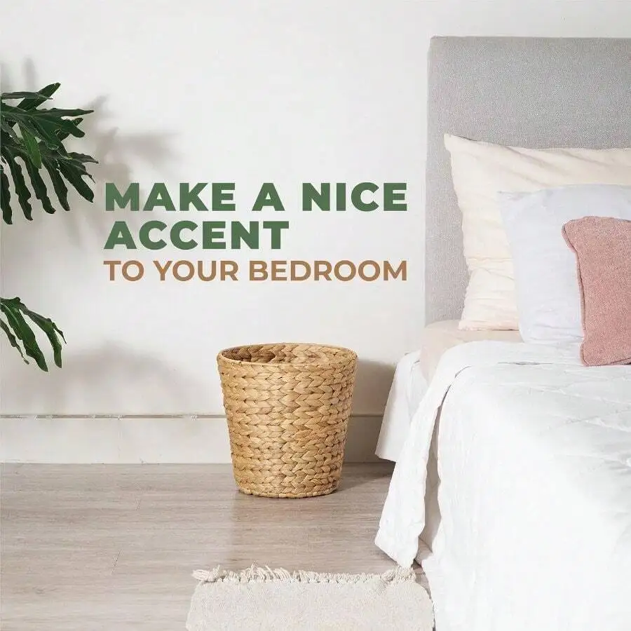 Woven Rattan Wastebasket For Bedroom Living Room Office 4L Round Open Top Trash Bin
Woven Rattan Wastebasket For Bedroom Living Room Office 4L Round Open Top Trash Bin