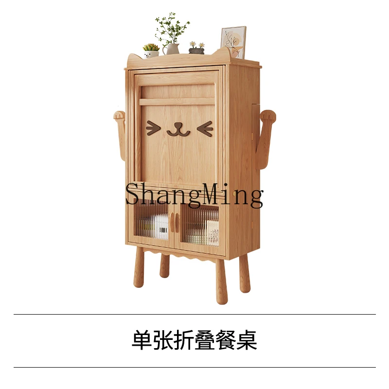 CL new small apartment solid wood retractable folding dining table, integrated side cabinet, lucky cat dining table
CL new small apartment solid wood retractable folding dining table, integrated side cabinet, lucky cat dining table