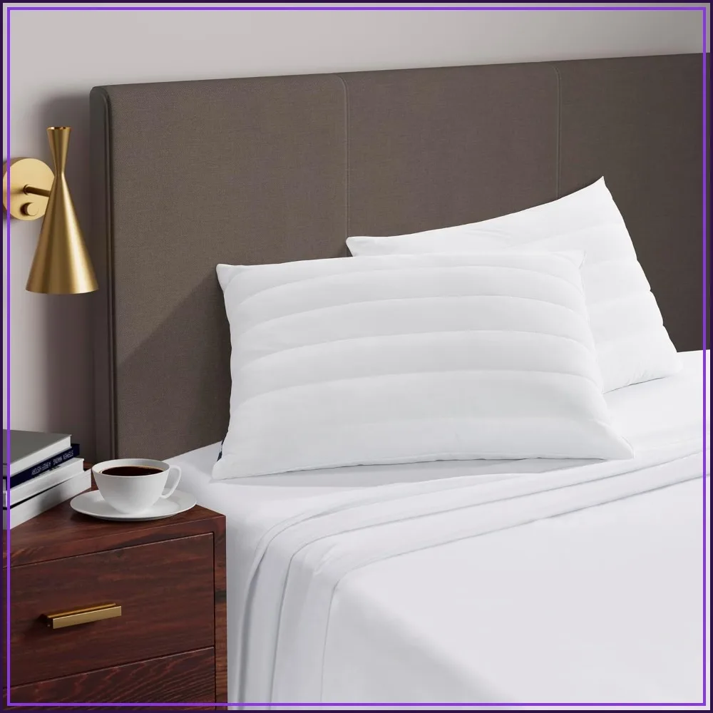 Cooling Quilted Hypoallergenic Bed Pillows, Soft/Medium, Standard/Queen, 2 Pack, White
Cooling Quilted Hypoallergenic Bed Pillows, Soft/Medium, Standard/Queen, 2 Pack, White