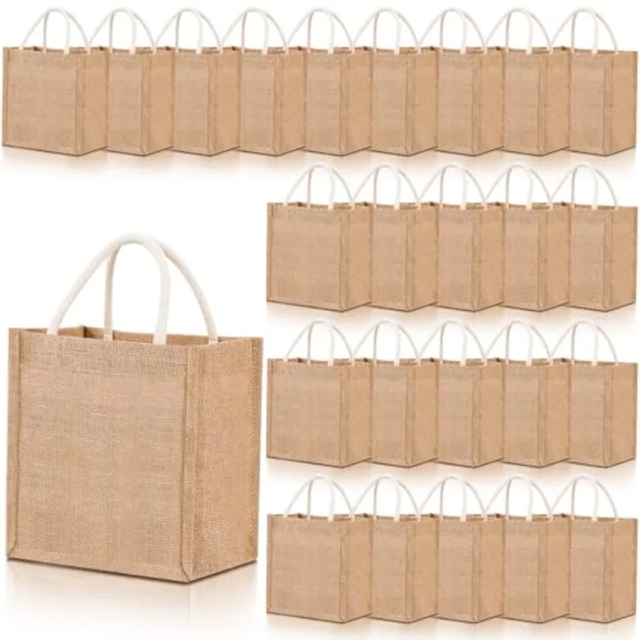 24 Pcs Burlap Tote Bag Mini Jute Reusable Waterproof Bag with Handles Small Blank Canvas for Wedding Beach DIY Gift Classic8.27
24 Pcs Burlap Tote Bag Mini Jute Reusable Waterproof Bag with Handles Small Blank Canvas for Wedding Beach DIY Gift Classic8.27