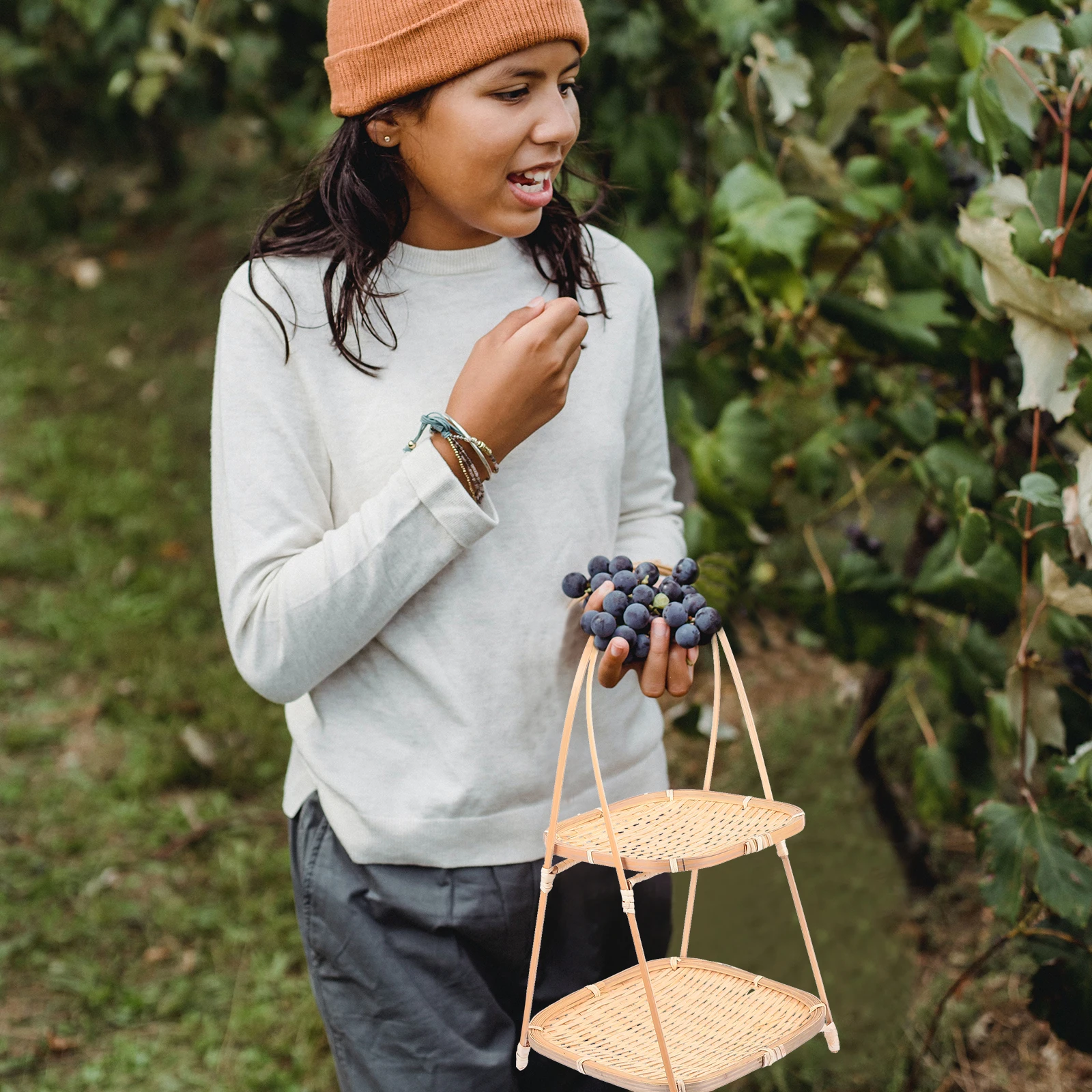 Bamboo Snack Stand Storage Basket Handwoven Fruit Baskets Kitchen Organizer Wicker Vegetable Basket Eco Friendly
Bamboo Snack Stand Storage Basket Handwoven Fruit Baskets Kitchen Organizer Wicker Vegetable Basket Eco Friendly
