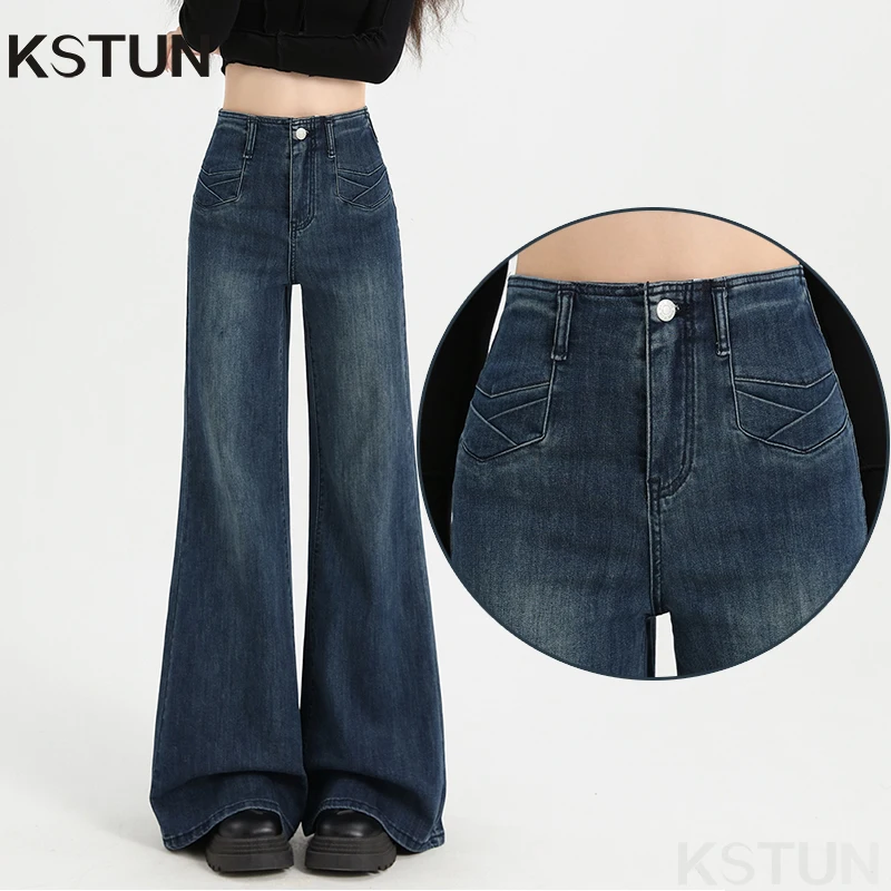 Женские джинсы-клеш с высокой талией, эластичные синие расклешенные брюки, модные карманы, предназначенные для грушевидной формы, офисные женские джинсы для мам
Женские джинсы-клеш с высокой талией, эластичные синие расклешенные брюки, модные карманы, предназначенные для грушевидной формы, офисные женские джинсы для мам