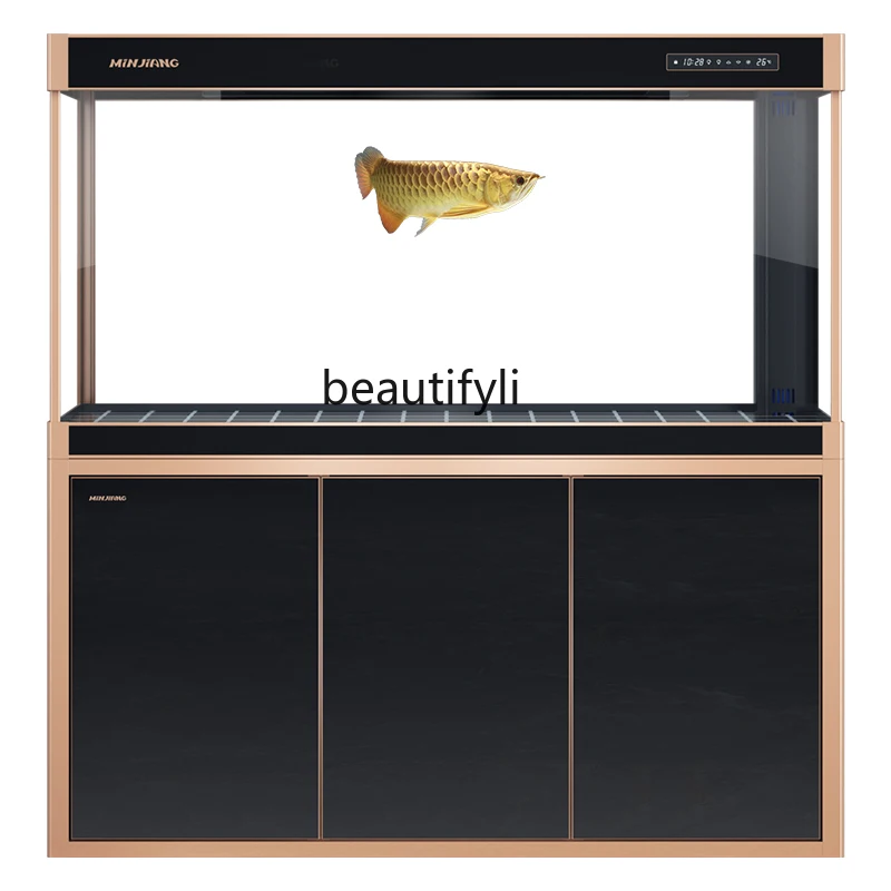 T Aquarium large living room floor-to-ceiling light luxury ultra-white glass water-free bottom filter arowana tank
T Aquarium large living room floor-to-ceiling light luxury ultra-white glass water-free bottom filter arowana tank