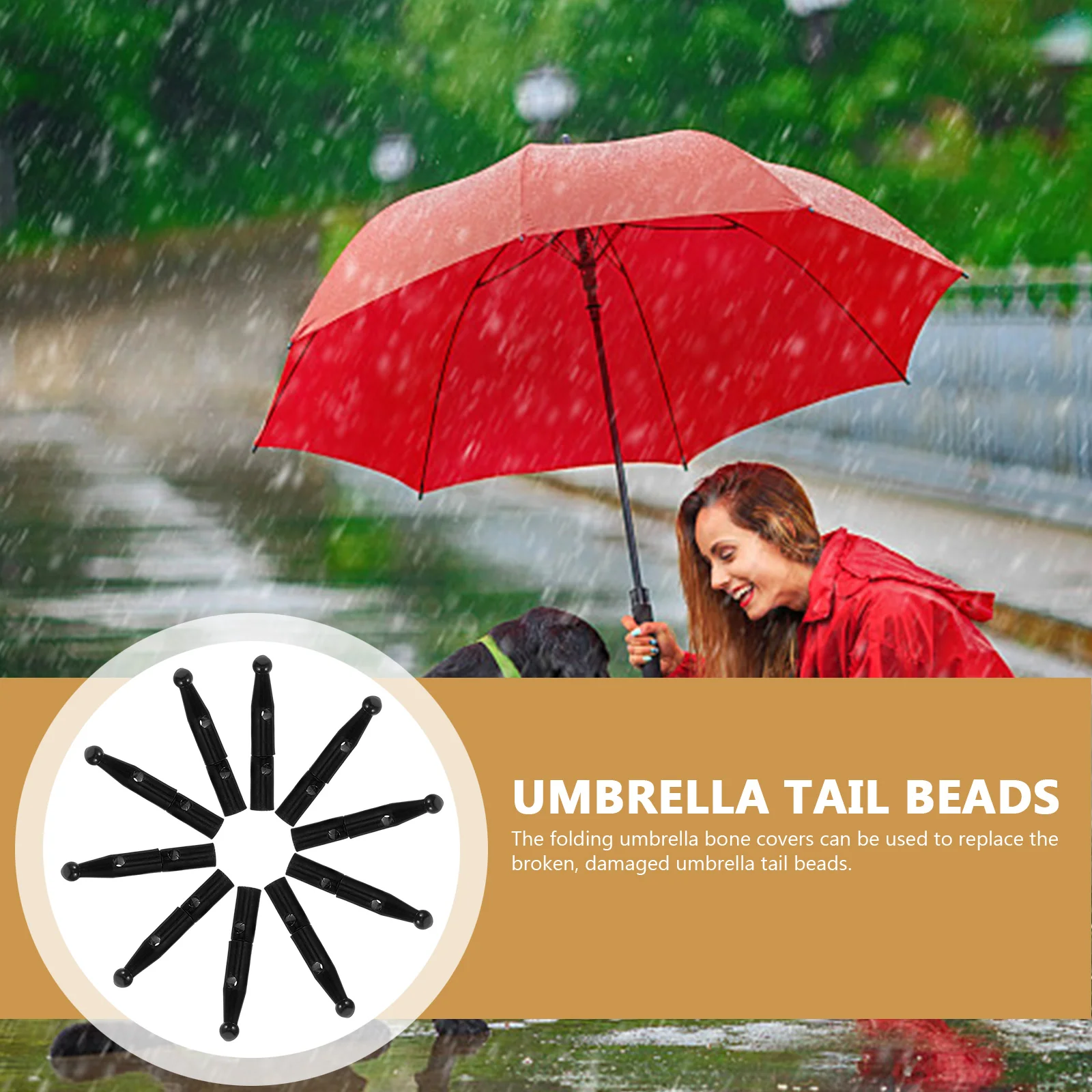 10 Pcs Tail Beads Bone Covers for Folding Replacement Durable Plastic Easy Install Practical Use Folding Umbrella Parts
10 Pcs Tail Beads Bone Covers for Folding Replacement Durable Plastic Easy Install Practical Use Folding Umbrella Parts