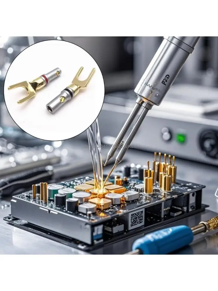 Позолоченный разъем динамика типа «банан» 4 мм с лопаткой для чистого звука и точных слуховых тестов 
Позолоченный разъем динамика типа «банан» 4 мм с лопаткой для чистого звука и точных слуховых тестов