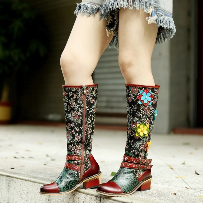 Classics Knee-High Boots Women Brown Red 5.5CM Autumn Winter Shoes Genuine Leather Colorful Belt Buckle Side Zipper Ladies Shoes
Classics Knee-High Boots Women Brown Red 5.5CM Autumn Winter Shoes Genuine Leather Colorful Belt Buckle Side Zipper Ladies Shoes