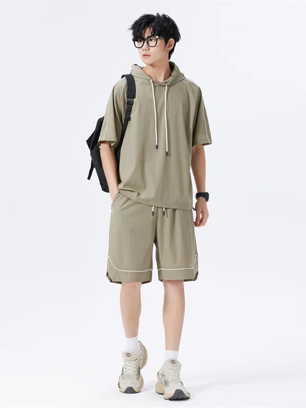 Summer 2025 Men's Faionable Color ort Sve orts Set Dstring Hooded Loose Two-Piece Casual Sportswear
Summer 2025 Men's Faionable Color ort Sve orts Set Dstring Hooded Loose Two-Piece Casual Sportswear