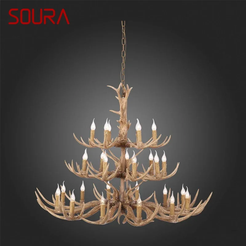 SOURA American Retro Deer Antlers Chandelier Hotel Lobby Cafe Shop Clothing Exhibition Hall Villa Clubh Homestay Pendant light
SOURA American Retro Deer Antlers Chandelier Hotel Lobby Cafe Shop Clothing Exhibition Hall Villa Clubh Homestay Pendant light