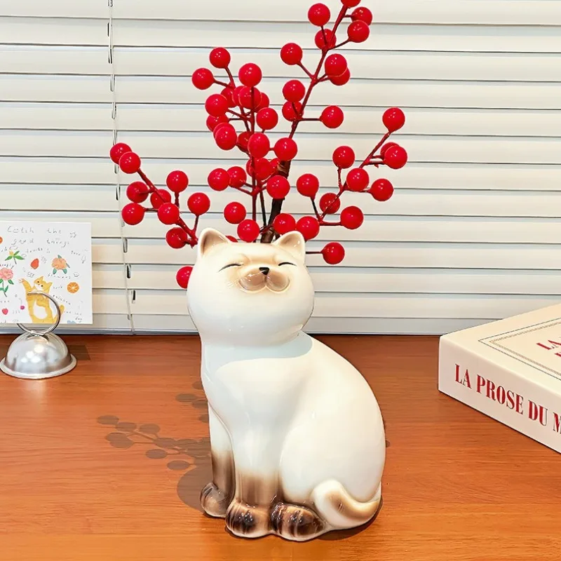 Handmade Ceramic Cat Vase, Eccentric Home Decor, Cute Tabletop Sculpture, Unique Flower Arrangement Holder for Office Desk
Handmade Ceramic Cat Vase, Eccentric Home Decor, Cute Tabletop Sculpture, Unique Flower Arrangement Holder for Office Desk