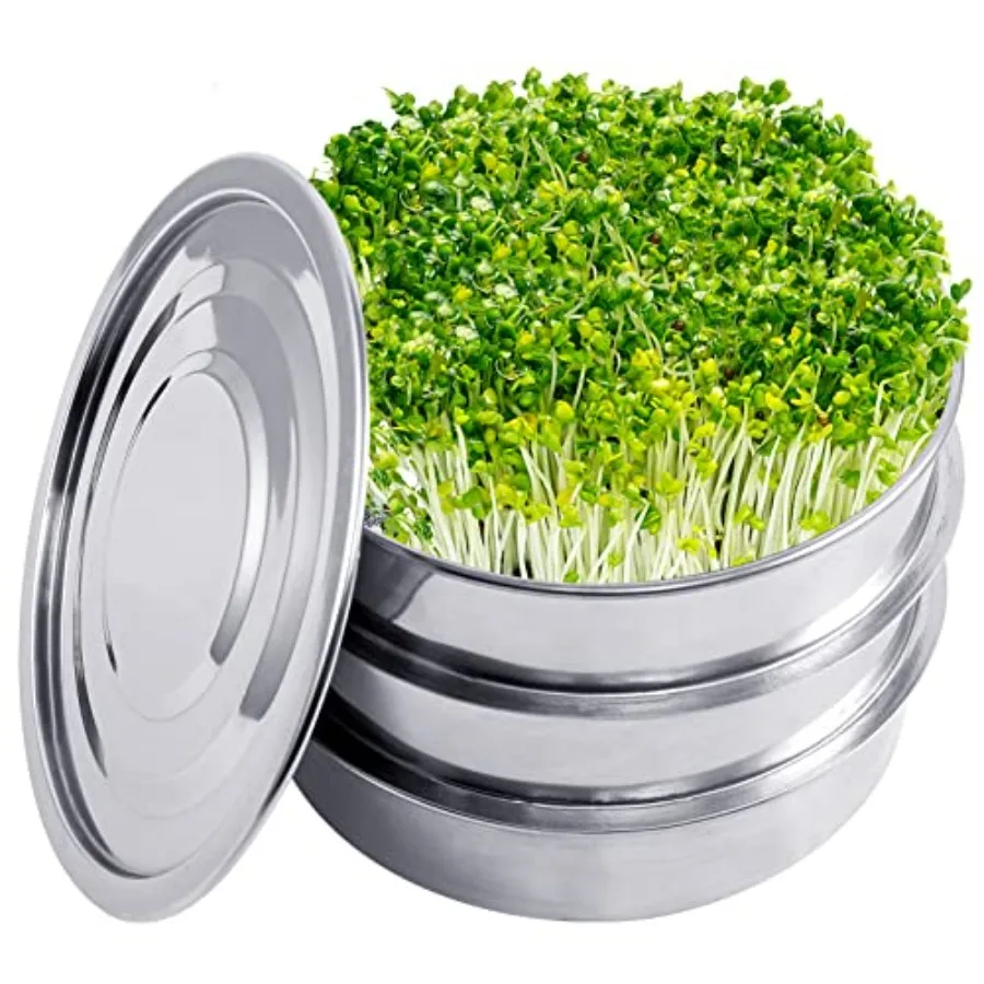 Stainless Steel Seed Sprouting Kit - 3-Tier Microgreens Growing Tray 7.9 in Dia Stackable Round Sprouter Maker with Encrypted M
Stainless Steel Seed Sprouting Kit - 3-Tier Microgreens Growing Tray 7.9 in Dia Stackable Round Sprouter Maker with Encrypted M
